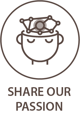 Icon that reads: Share our passion